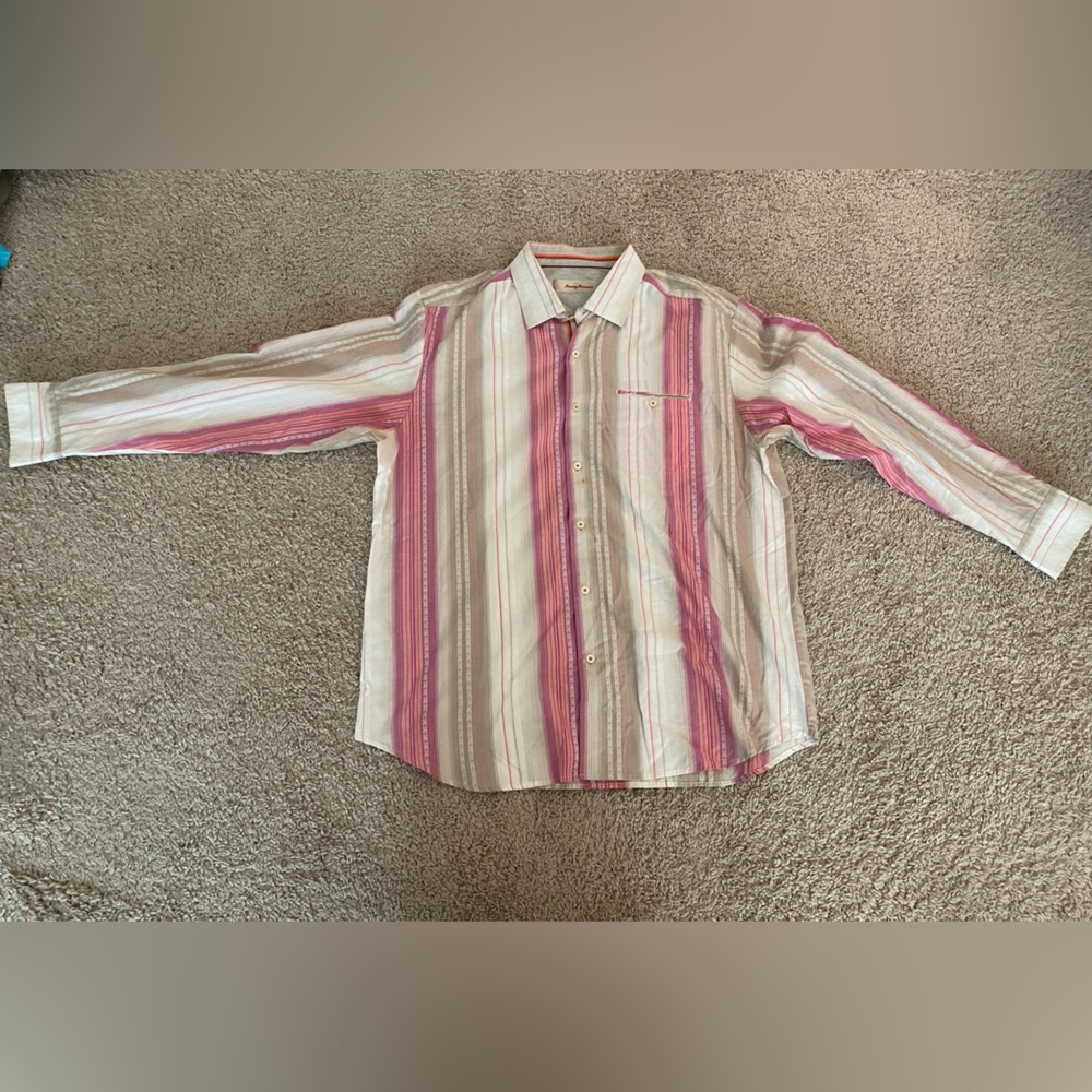 Tommy Bahamas striped button down.
